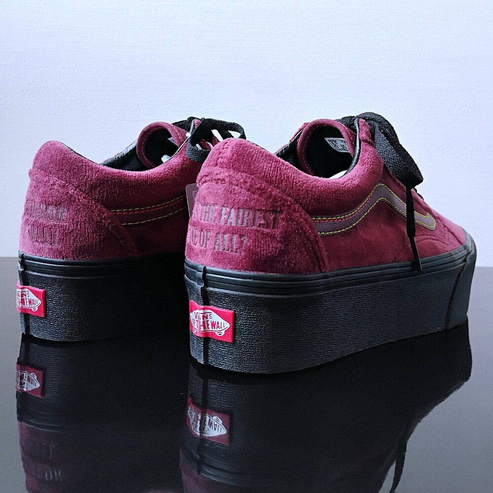 Vans Women's Vans x Disney Old Skool Stackform 'Poison Apple' in Mahogany Velvet - Picture 7 of 16